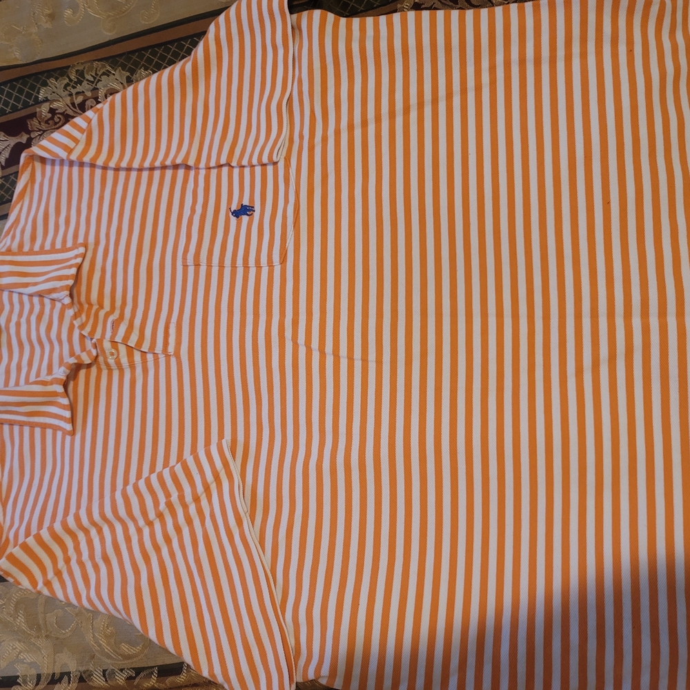 Ralph Lauren Orange and White Polo
